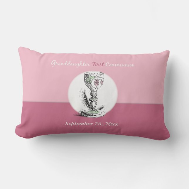 Eerste Communie kleindochter roze, kelk Kussen (Voorkant)