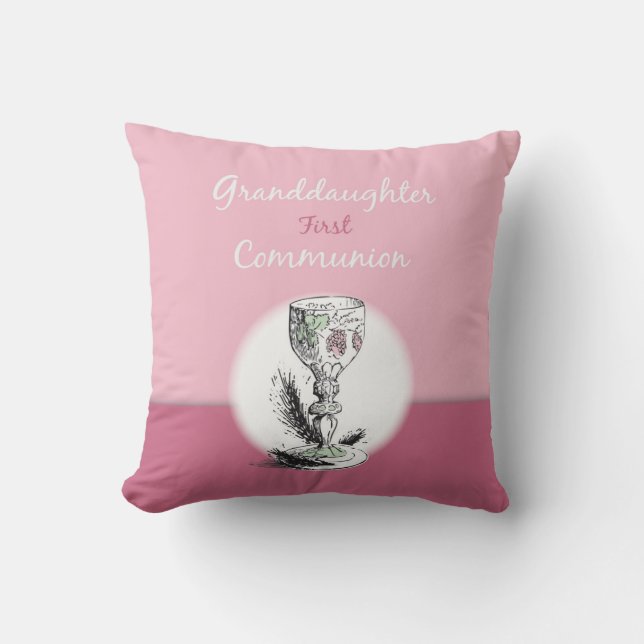 Eerste Communie kleindochter roze, kelk Kussen (Voorkant)