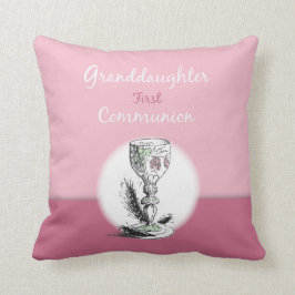 Eerste Communie kleindochter roze, kelk Kussen