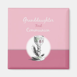 Eerste Communie kleindochter roze, kelk Magneet