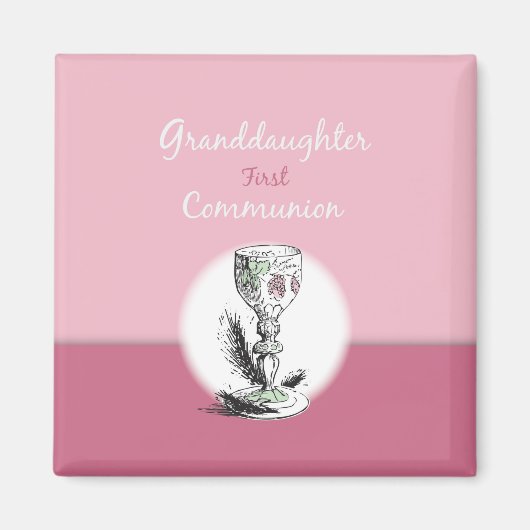 Eerste Communie kleindochter roze, kelk Magneet (Voorkant)