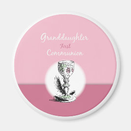 Eerste Communie kleindochter roze, kelk Magneet