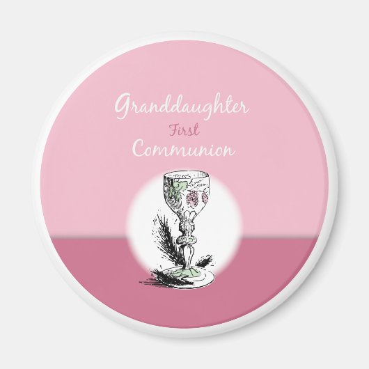 Eerste Communie kleindochter roze, kelk Magneet (Voorkant)