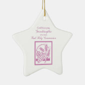 Eerste communie kleindochter, Roze Keramisch Ornament (Rechts)