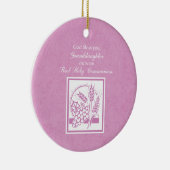 Eerste communie kleindochter, Roze Keramisch Ornament (Rechts)