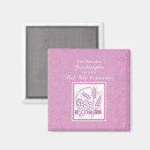 Eerste communie kleindochter, Roze Magneet (Voorkant / Achterkant)