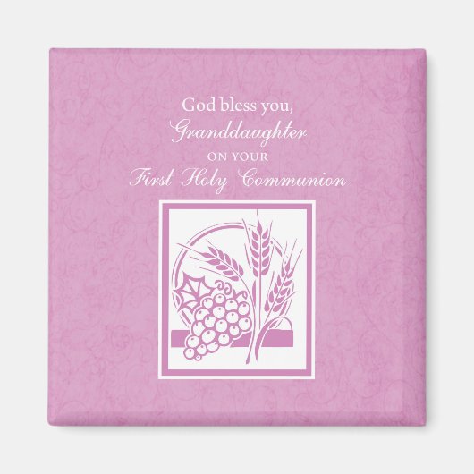 Eerste communie kleindochter, Roze Magneet (Voorkant)