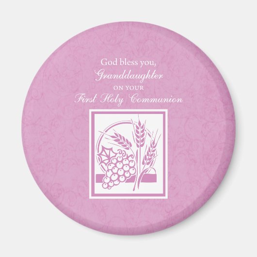 Eerste communie kleindochter, Roze Magneet (Voorkant)