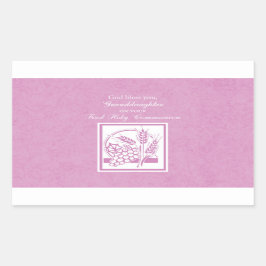 Eerste communie kleindochter, Roze Rechthoekige Sticker