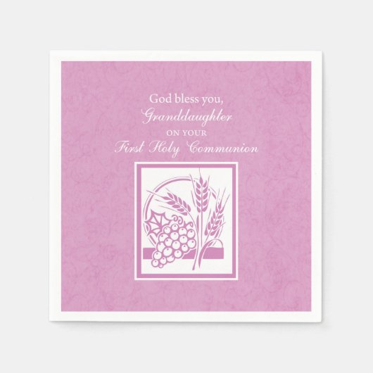 Eerste communie kleindochter, Roze Servet (Voorkant)