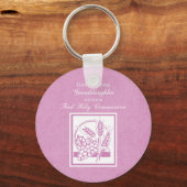 Eerste communie kleindochter, Roze Sleutelhanger (Voorkant)