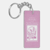 Eerste communie kleindochter, Roze Sleutelhanger (Voorkant Links)