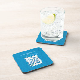 Eerste communie kleinkind blauw, tarwe, druiven drankjes onderzetter