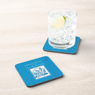 Eerste communie kleinkind blauw, tarwe, druiven drankjes onderzetter
