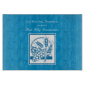 Eerste communie kleinkind Blauw, Tarwe, Druiven Snijplank (Voorkant)