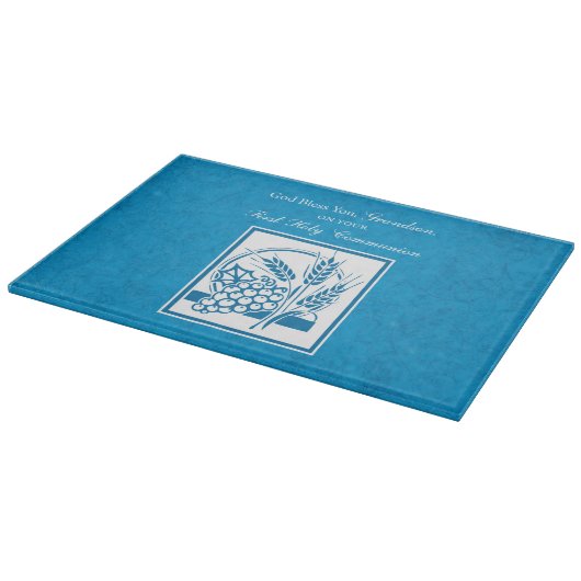 Eerste communie kleinkind Blauw, Tarwe, Druiven Snijplank (Hoek)