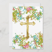 Eerste Communie Kleurrijke Glitters Kaart (Voorkant)