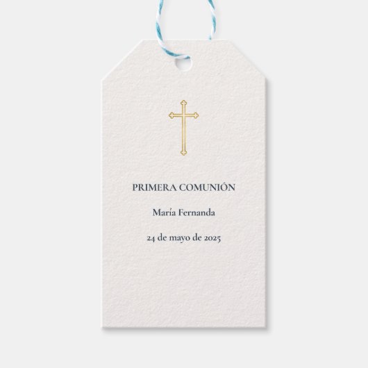 Eerste Communie Kruis Cadeaulabel (Voorkant)