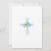 Eerste Communie Kruis met Blauwe Rozen Christelijk Kaart (Achterkant)