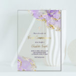 Eerste Communie lavendel paarse waterverf splash Acryl Uitnodigingen<br><div class="desc">Eerste Heilige Communie transparante uitnodiging</div>