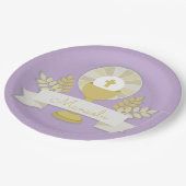 Eerste communie, Lila eerste communie Papieren Bordje (Gekanteld)