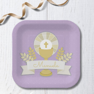 Eerste communie, Lila eerste communie Papieren Bordje