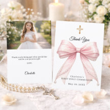 Eerste Communie lint roze parels foto meisje