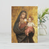 Eerste Communie Maria Jezus en Eucharistie Bedankkaart (Staand voorkant)