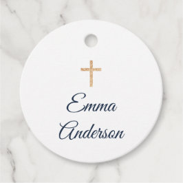 Eerste Communie, marinedoop en goud Elegant Bedankjes Labels