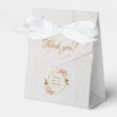 Eerste Communie Marmer Gouden Orchideeën Bloemen M Bedankdoosjes (Voorkant Zijde)