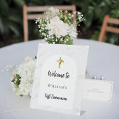 Eerste Communie marmeren boog welkom Reclamebord Met Voetstuk