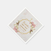 Eerste Communie Marmeren Gouden Orchidee Bloemgeom Servet (Hoek)