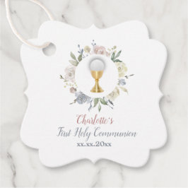 Eerste Communie meisje bleke bloemencyclus Bedankjes Labels