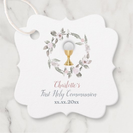 Eerste Communie meisje bloemencirkel Bedankjes Labels (Voorkant)