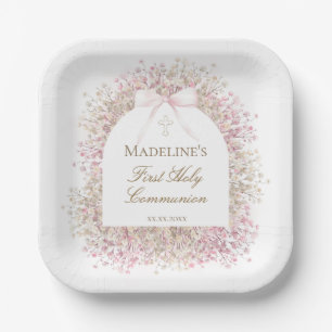 Eerste communie meisje papieren bordje