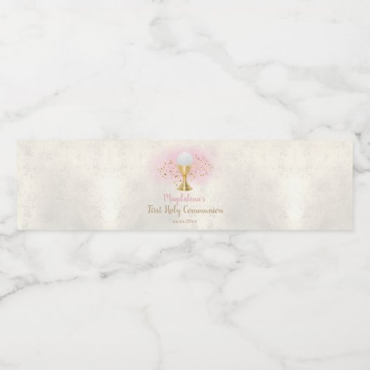 Eerste communie meisje waterfles etiket (Enkel label)