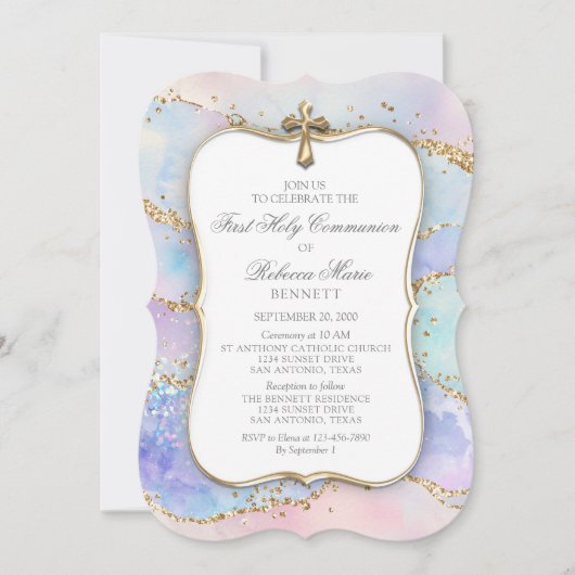 Eerste Communie Meisjes Uitnodiging (Voorkant)