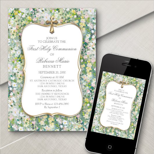 Eerste Communie Meisjes Uitnodiging