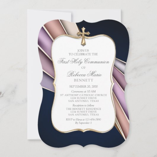 Eerste Communie Meisjes Uitnodiging (Voorkant)