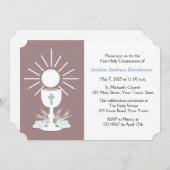 Eerste Communie met Chalice, Mauve Kaart (Voorkant / Achterkant)