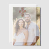 Eerste communie met roze Floral Cross Religious Gi Vellum Uitnodigingen (Offset (Koppel))