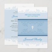 EERSTE COMMUNIE moderne elegante wervelingen krull Kaart (Voorkant / Achterkant)