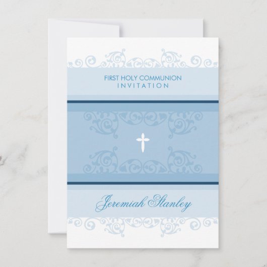EERSTE COMMUNIE moderne elegante wervelingen krull Kaart (Voorkant)