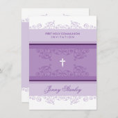 EERSTE COMMUNIE NODIGT UIT:: krullen 1P Kaart (Voorkant / Achterkant)