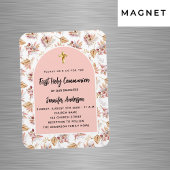 Eerste Communie pampas bloemen roos uitnodiging Magneet