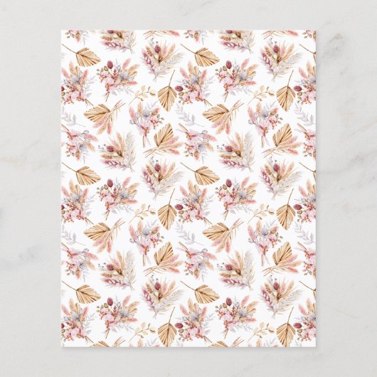 Eerste Communie pampas roos gouden budgetuitnodigi (Achterkant)