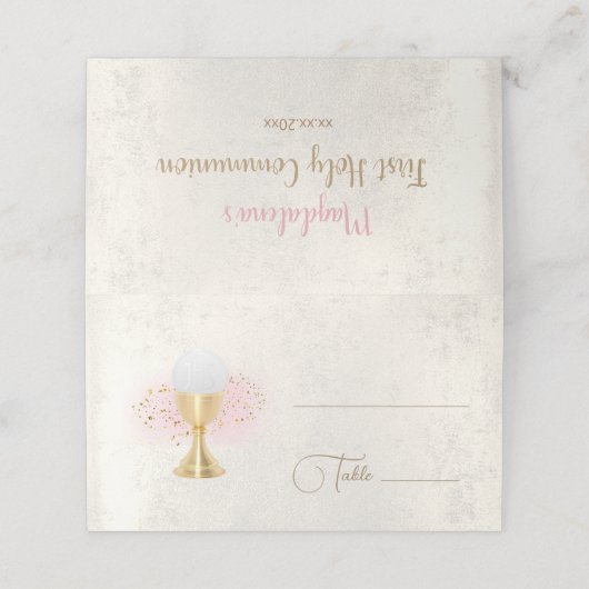 Eerste communie plaatskaartje (Buitenkant ongevouwen)