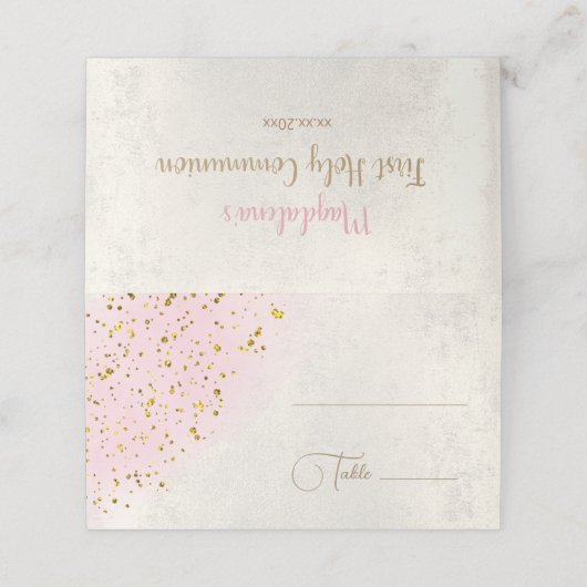 Eerste communie plaatskaartje (Buitenkant ongevouwen)