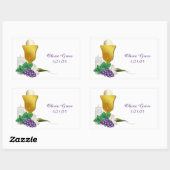 Eerste communie rechthoekige sticker (Vel)