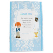 Eerste communie rode haar jongen dank u medium cadeauzakje (Voorkant)